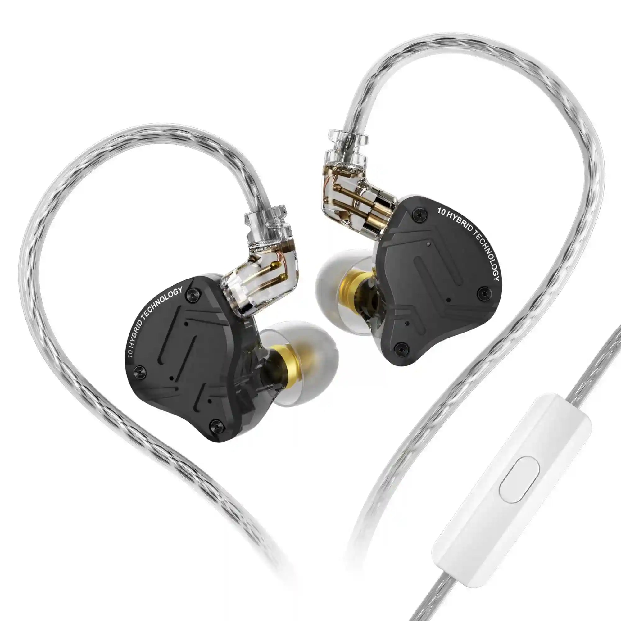KZ ZS10 Pro X In-Ear Monitors: 5-Driver Hybrid Wired Studio Earphones ZS10proX MIC Tidesmit