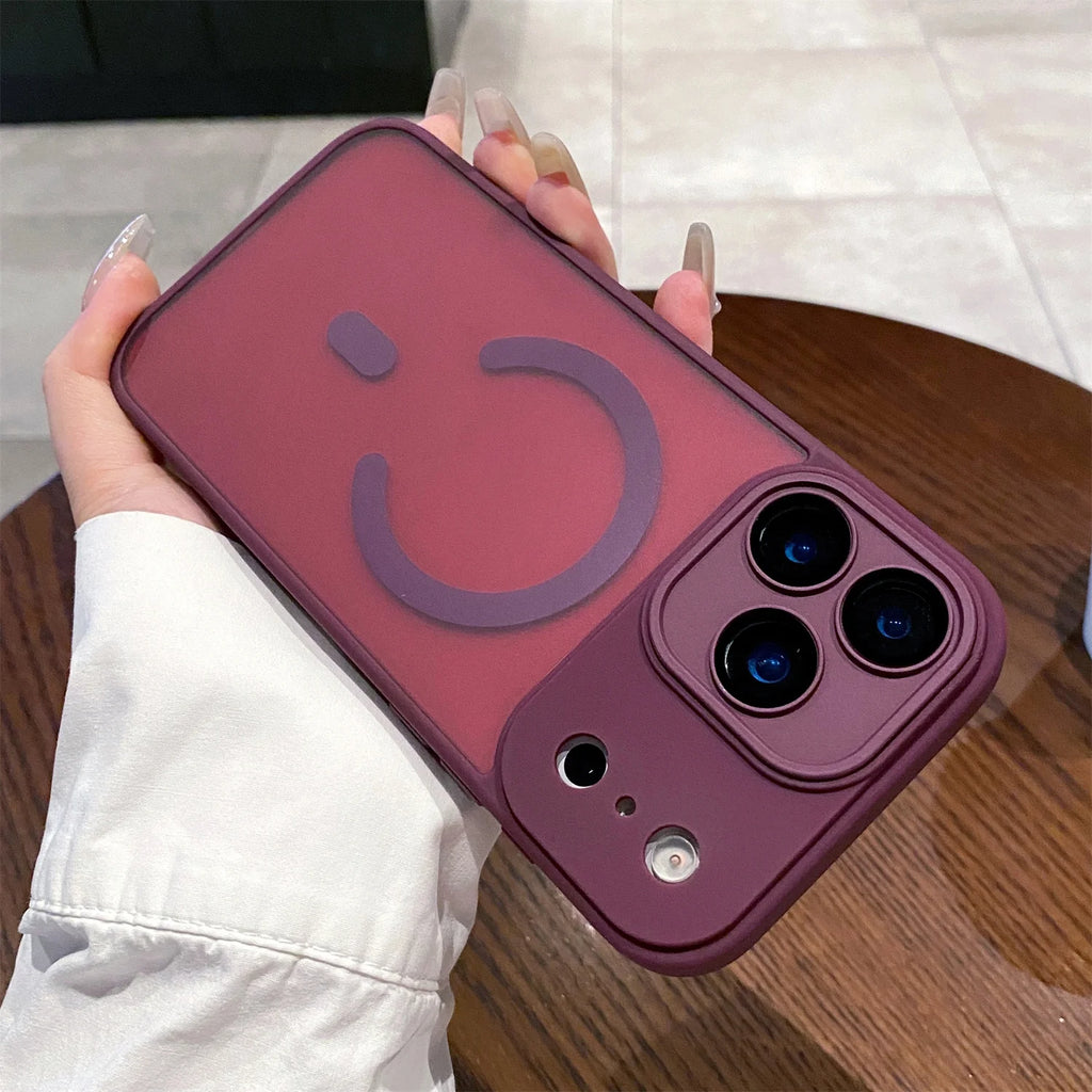 Magnetic Phone Case for iPhone 17 with Lens Protection and Slim Bumper Plum red Tidesmit