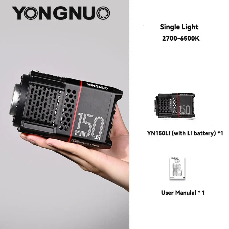 Portable 150W COB LED Video Light – Adjustable Color Temperature Kit 150Li 27-6500K Tidesmit