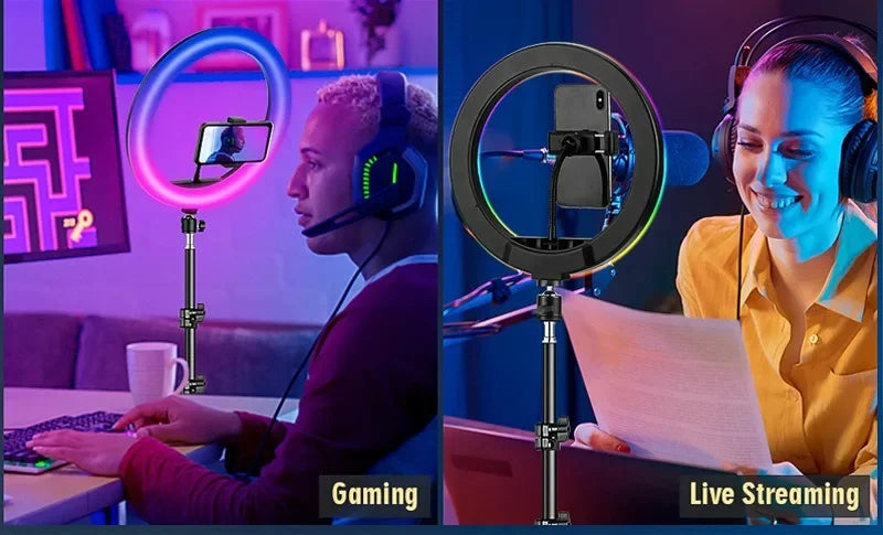 RGB Ring Light with Tripod Stand & Remote for Pro Content Creation Tidesmit