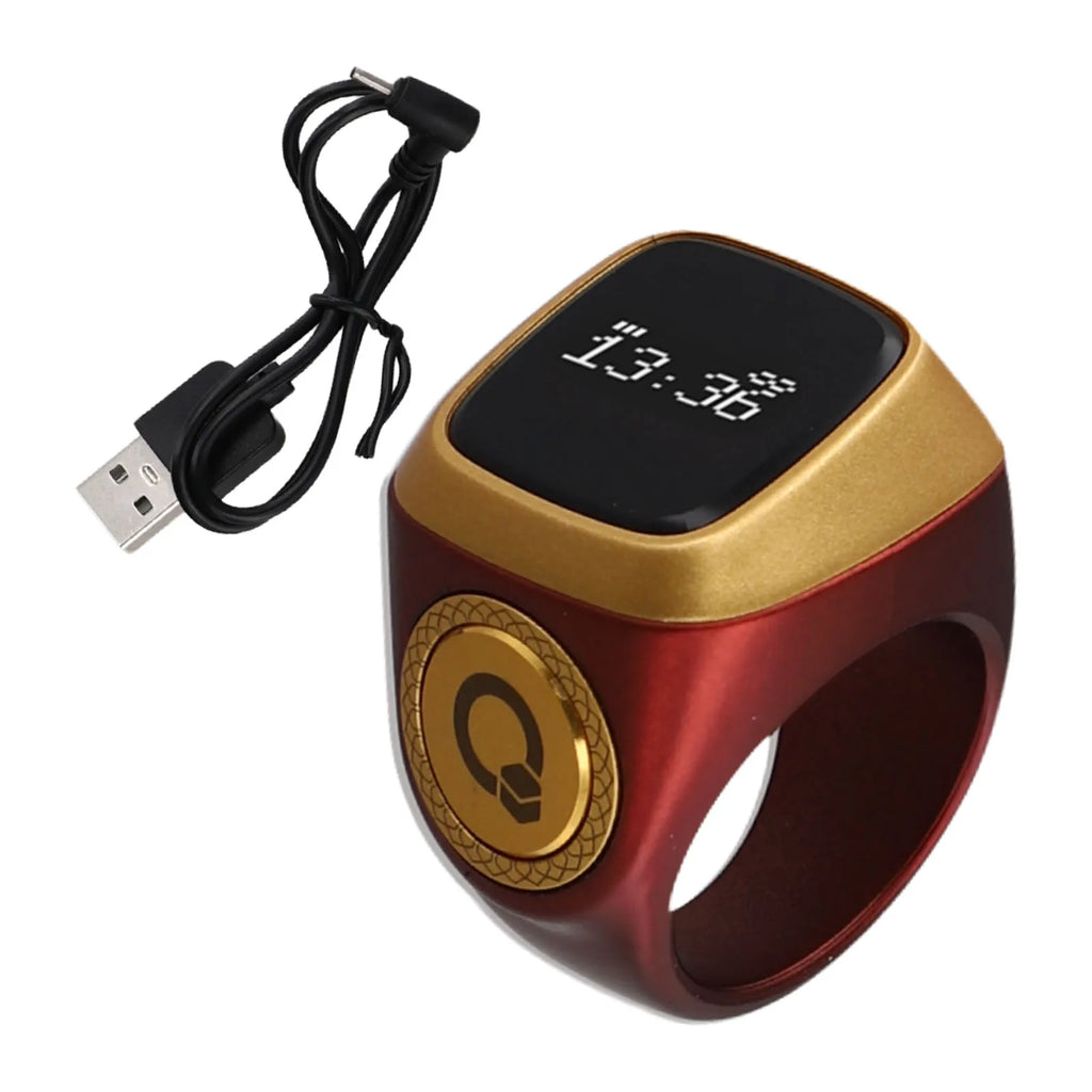 Smart Zikr Ring With Digital Counter, Vibration Alerts, and Health Tracking Tidesmit