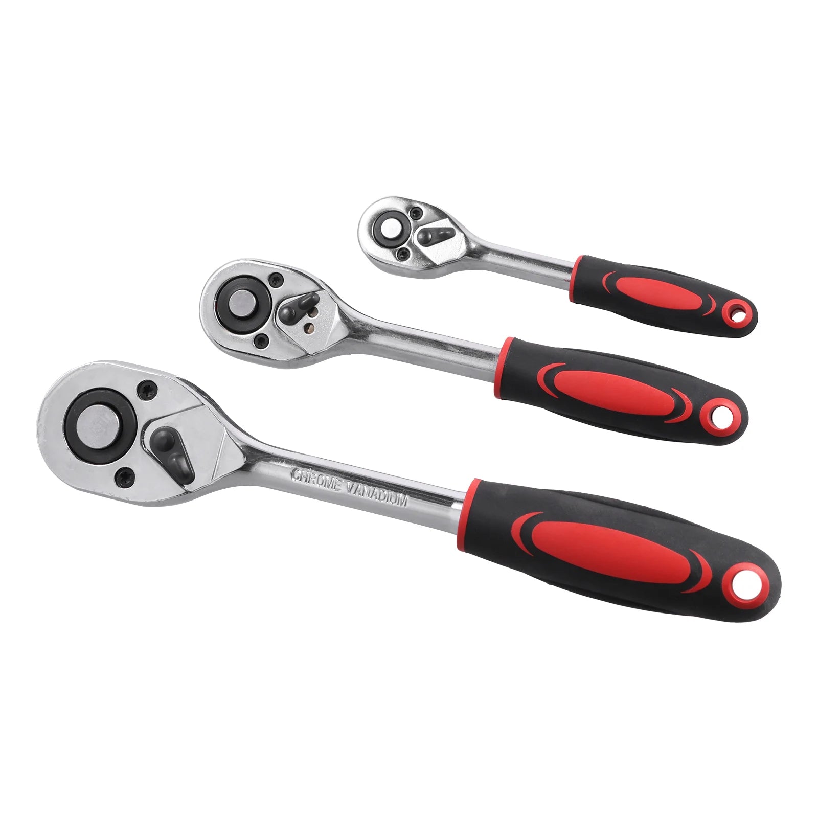 Podofo 172pcs Reversible Ratchet 24 tooth Ratchet Socket Wrench Set Car Repair Tool Ratchet Torque Wrench Combo Kit 1/2'' 3/8'' 1/4'' Sockets Bits Dual-Material Handle
