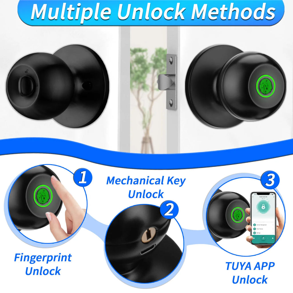 Tuya Smart Lock Fingerprint Key Unlock App Remote Control Intelligent Door Lock Keyless Security Door for Apartment