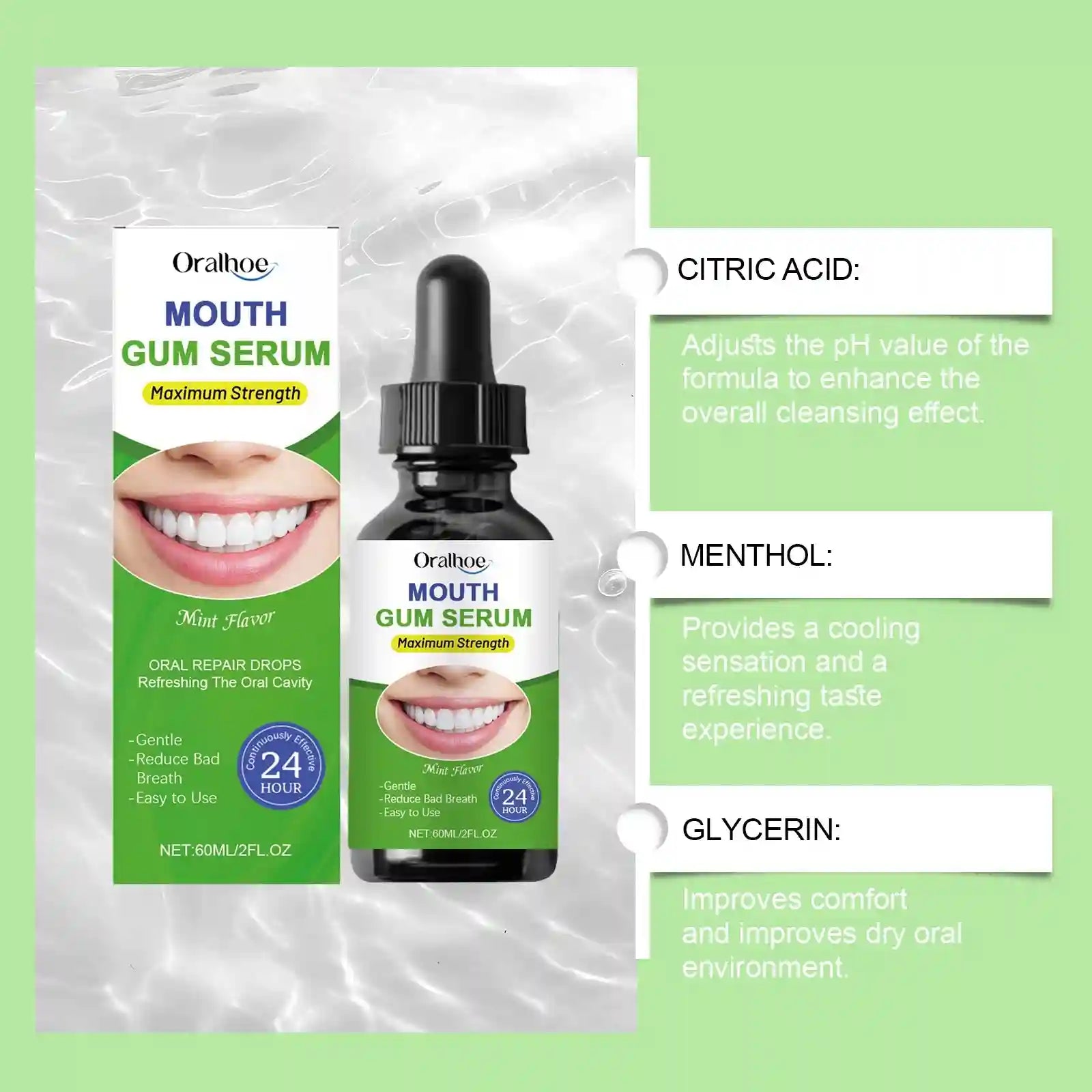 Tidesmit teeth whitening liquid drops for plaque removal, enamel protection, and gum pain relief