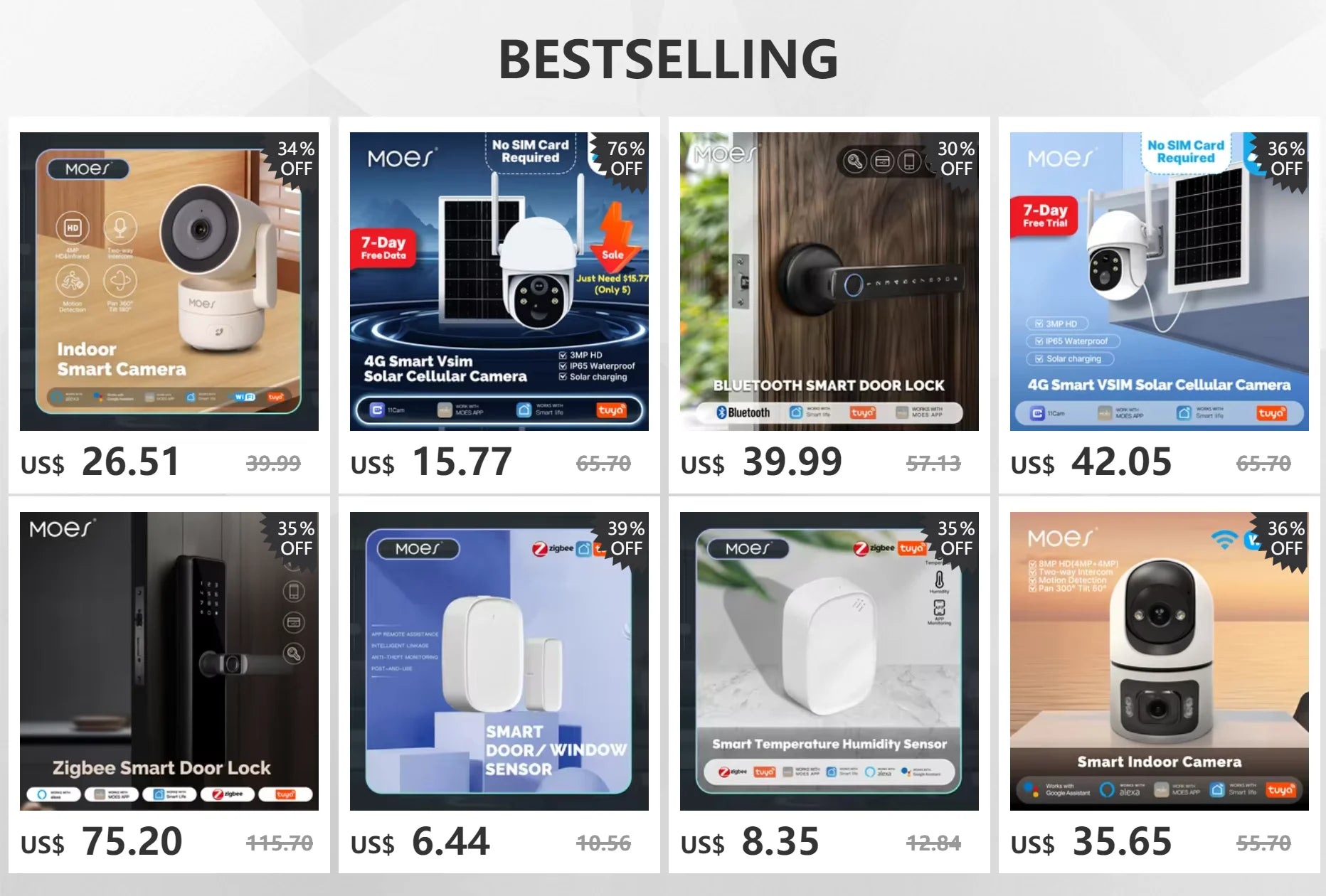 MOES Tuya Smart WiFi Video Doorbell Camera with 2-Way Audio Intercom, Night Vision & Wireless Door product  Home Security