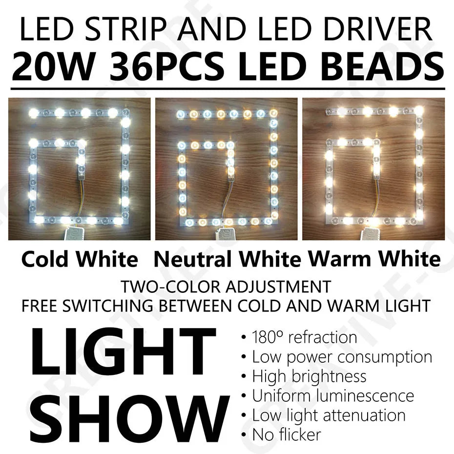 4pcs 60W LED Panel Light SMD 2835 Module Lamp AC 220V Light Source for LED Ceiling Lamp Board Light Indoor Wall Lamp Lighting