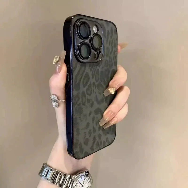Leopard Print iPhone Case | Shock-Absorbing Drop Protection black Tidesmit