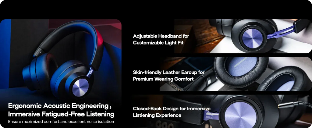 Planar Magnetic Headphones | Wired Hi-Res Audio Tidesmit Model-01 Tidesmit