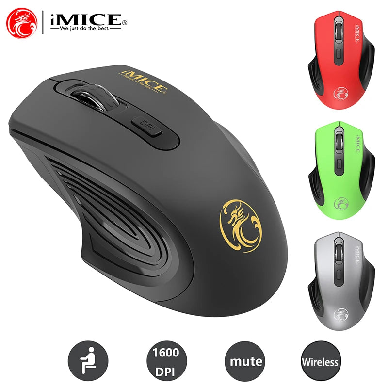 Silent 2.4G USB Receiver Wireless Optical Mouse Battery Style Computer Office Soundless Mouse For PC Computer Laptop IPad Mac