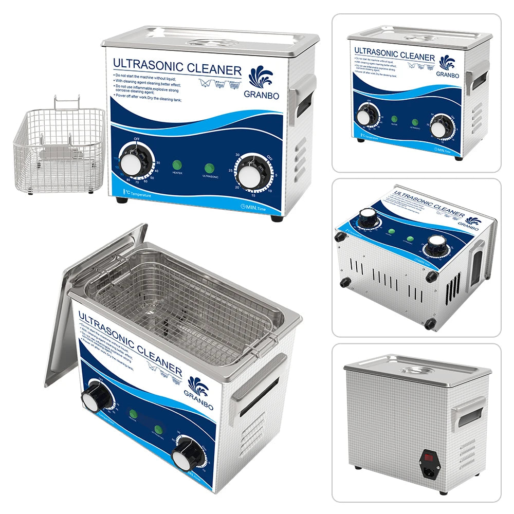Tidesmit 3.2L Ultrasonic Cleaner featuring 180W heater, 40KHz frequency for cleaning jewelry, watches, and PCB parts