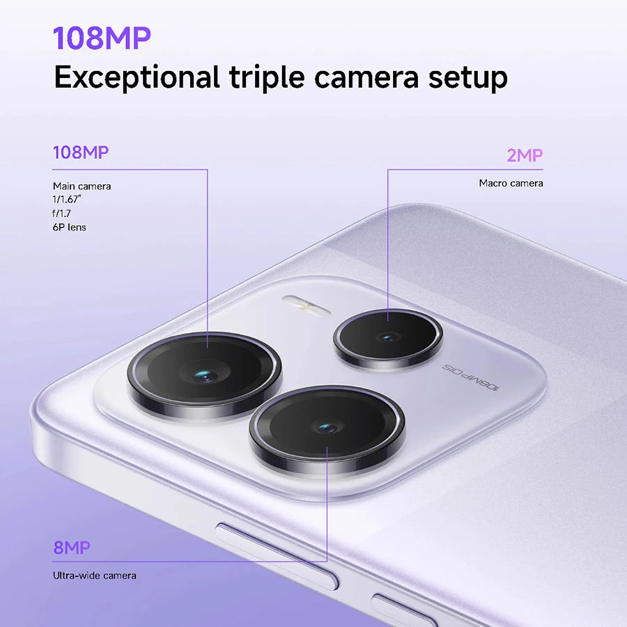 Xiaomi Redmi Note 14 5G Smartphone Global Version NFC 108MP 128GB/256GB ROM Camera MTK Dimensity 7025-Ultra 45W Turbo Charging