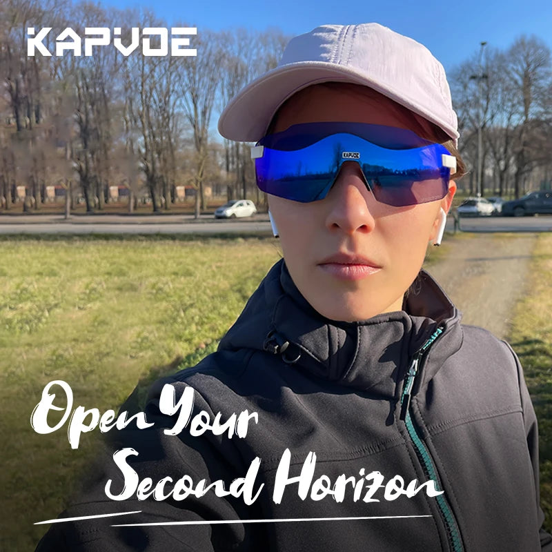 Kapvoe New Cycling Glasses  Men UV400 Sports Running Sunglasses Women Outdoor Drving Hiking Riding Goggles MTB Bicycle Eyewear