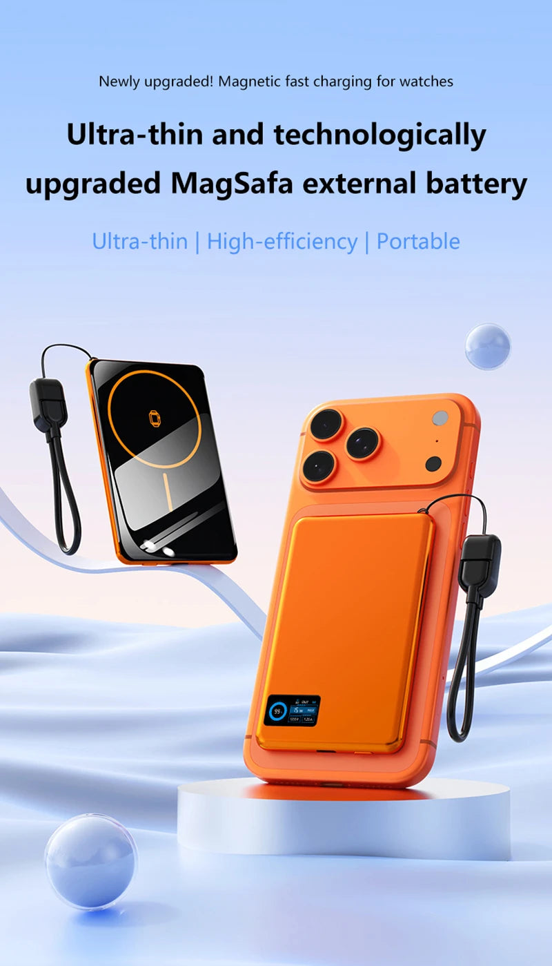 Magnetic Fast Charging Power Bank - High Capacity Travel Battery Pack Tidesmit