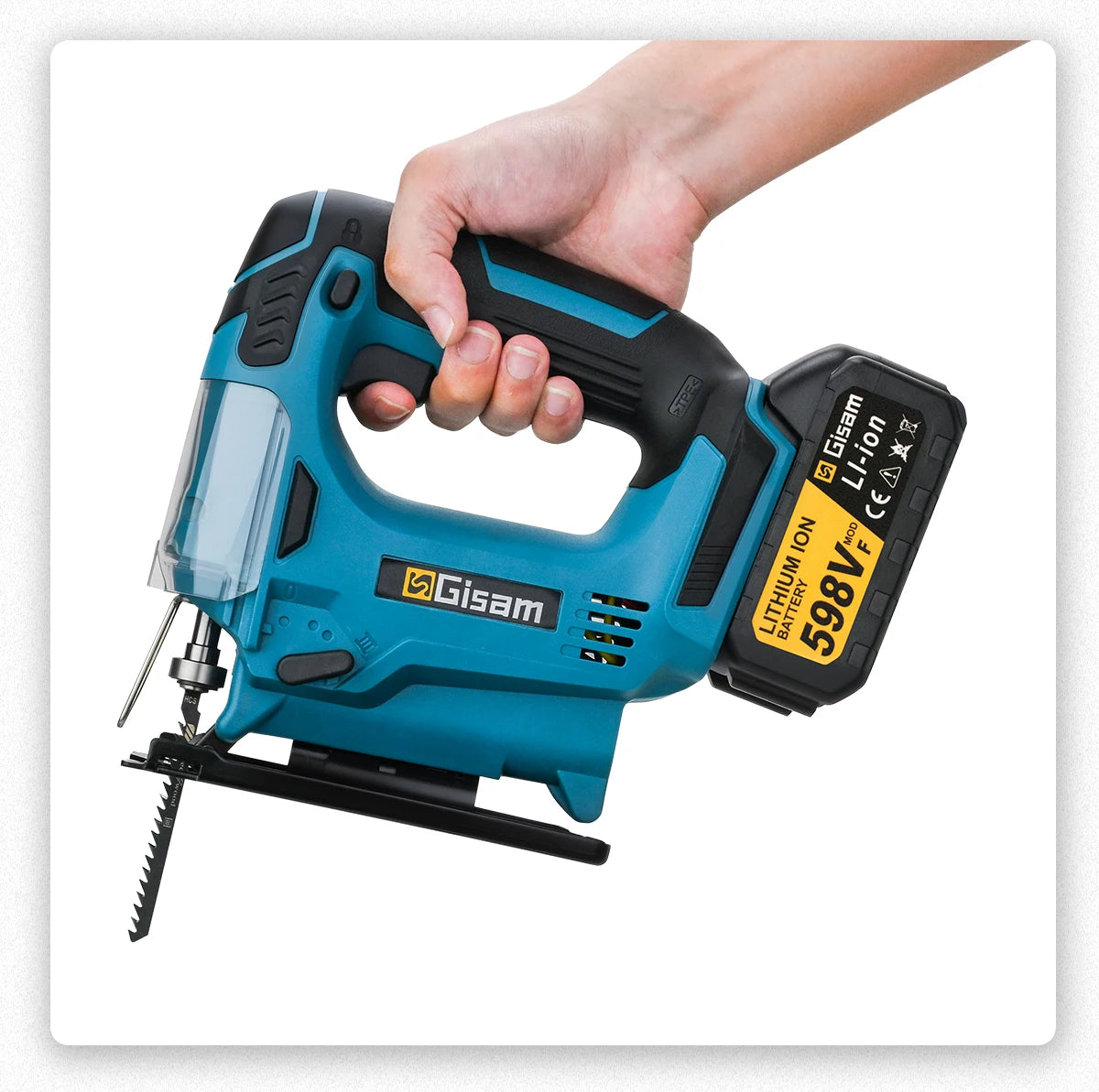 Gisam 26mm 3500RPM Brushless Electric Jig Saw Multi-Function Stepless Speed Woodworking Power Tool For Makita 18V Battery pin