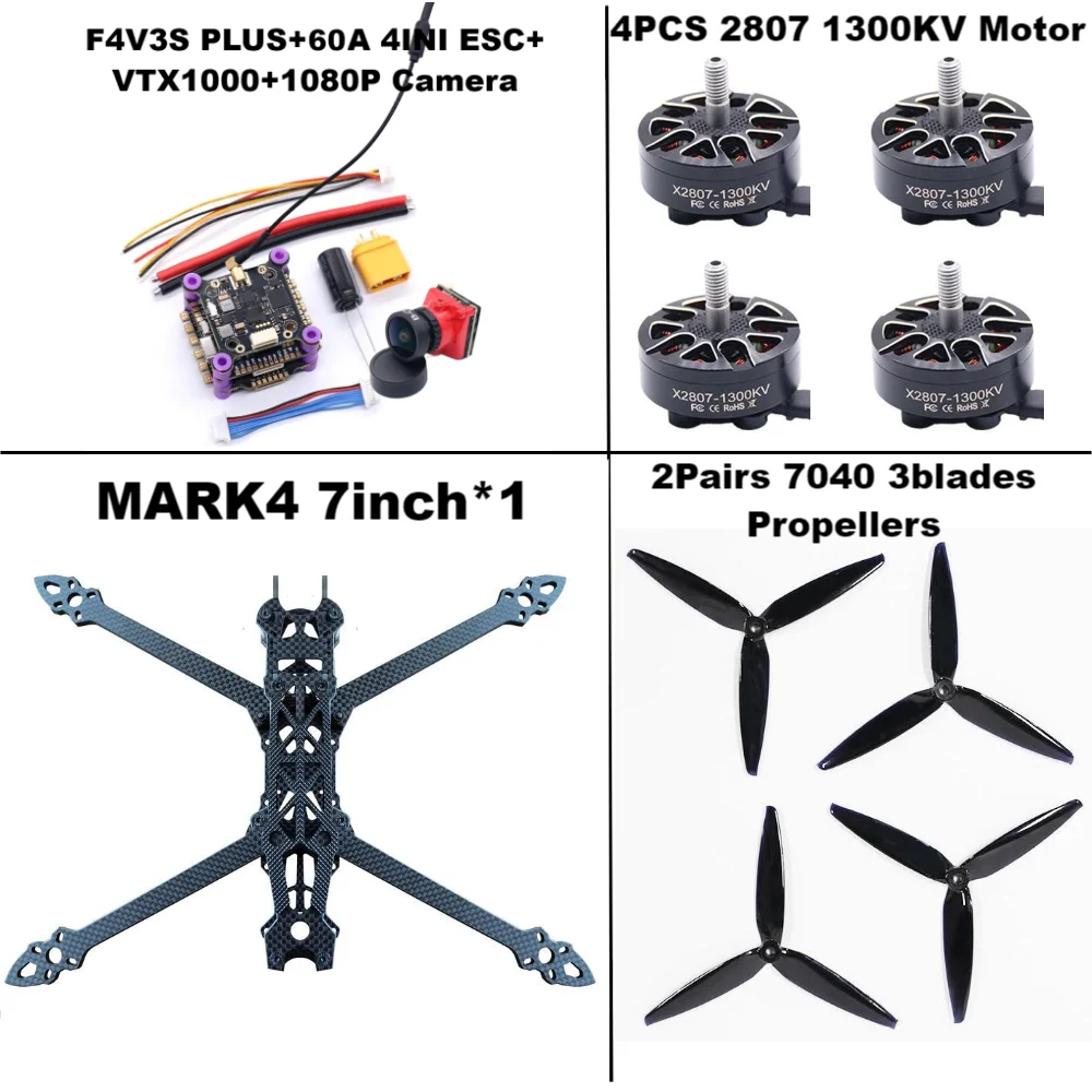 7-Inch FPV Racing Drone Kit with Carbon Fiber Frame - Tidesmit PLUS 60A Package K Tidesmit