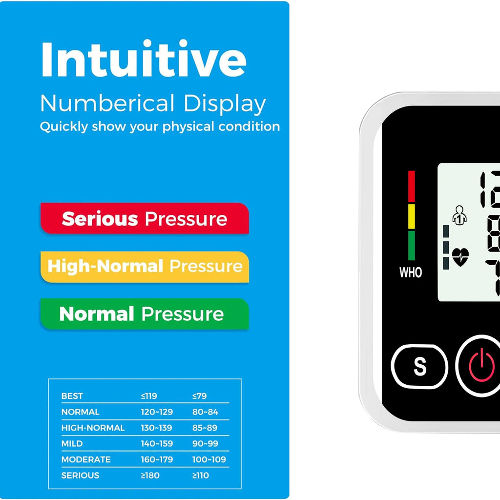 Arm Blood Pressure Monitor LCD Pressure Sensor Monitor BP Automatic Tonometer Digital Tensiometer LED Display Cuff Heart