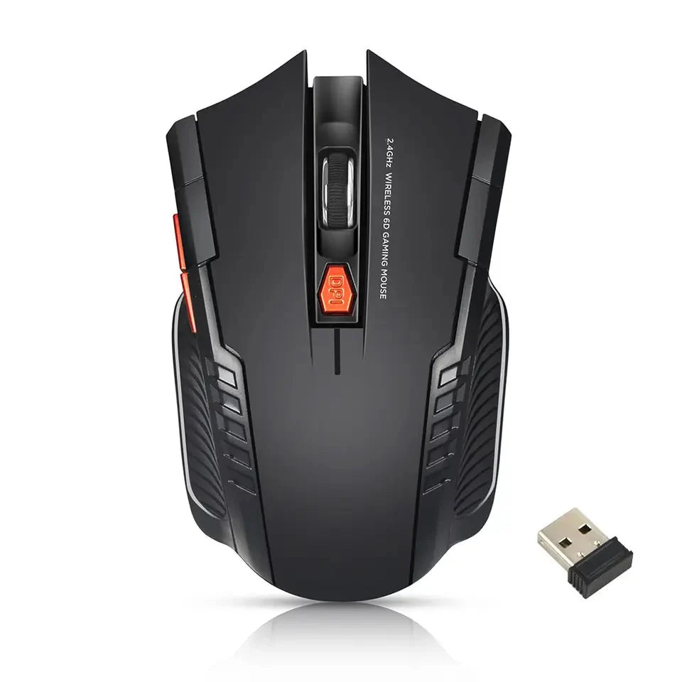 2.4G Wireless Mouse for Laptop Gamer Ergonomic Computer Mouse Wireless with USB Receiver 1600DPI 6 Buttons Portable Optical Mice