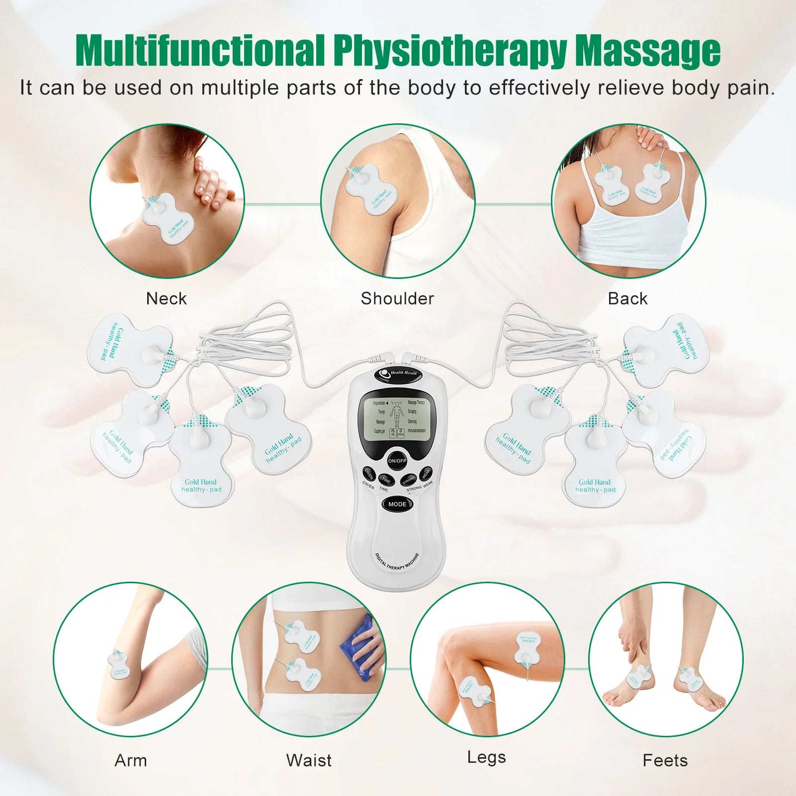 EMS Tens Unit Muscle Massager: Portable Deep Tissue Pain Relief Body Shaping Massage Equipment Tidesmit