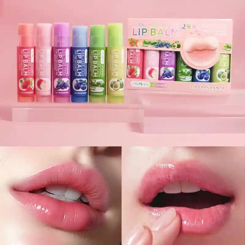 Fruit Flavor Lip Balm Set - 6 Pack Moisturizing Lip Treatment Lip Care Tidesmit