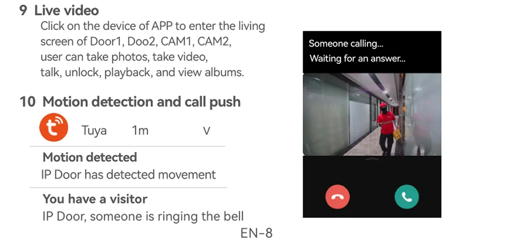2-4 Unit Home 2 Wire 7inch Touch Video Intercom for Apartments Residential Video Door Phone System with RFID Card APP Unlock ﻿