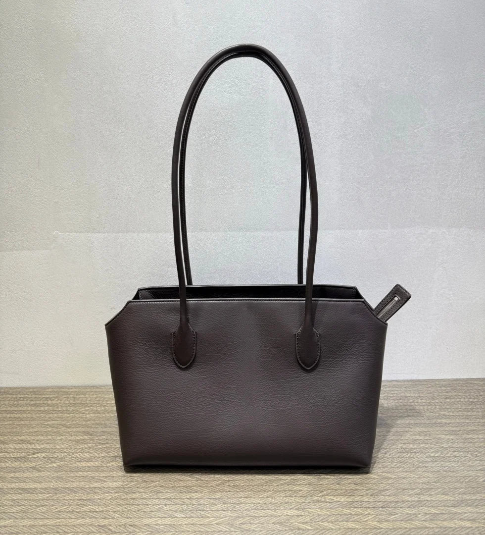2026 new cow spine leather large capacity shoulder bag, leather handbag, commuting leather women's bag, high-end customized vers