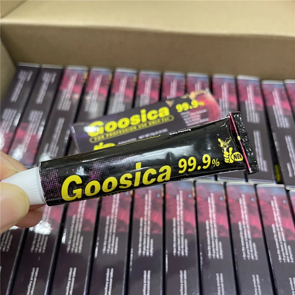 Tidesmit 99.9% Goosica tattoo cream texture close-up for permanent makeup microblading eyebrows and lips 10g