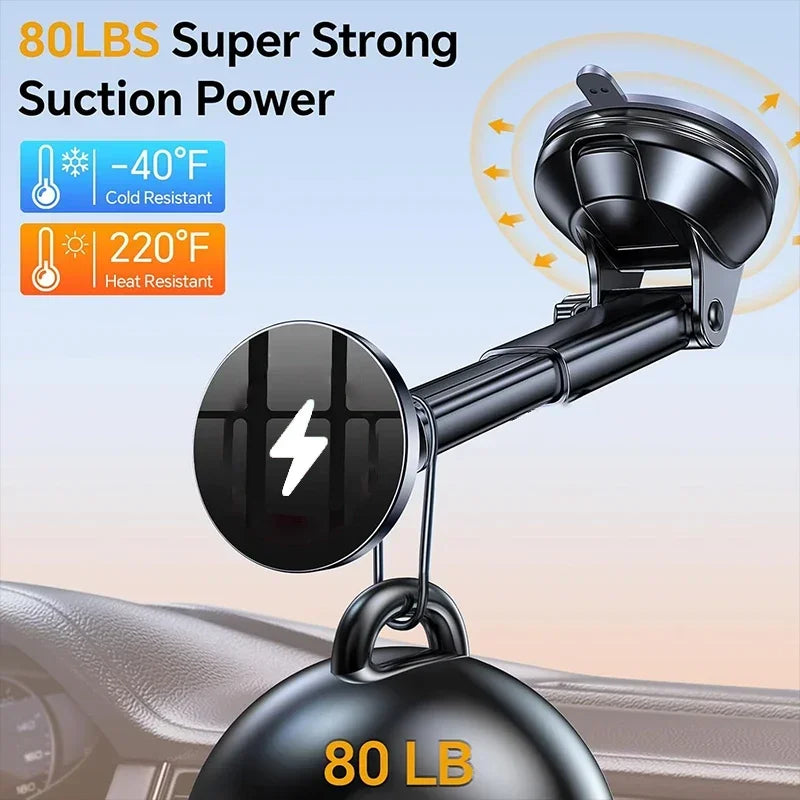 Magnetic Wireless Car Charger for iPhone 16-13 - Fast Qi Charging Tidesmit