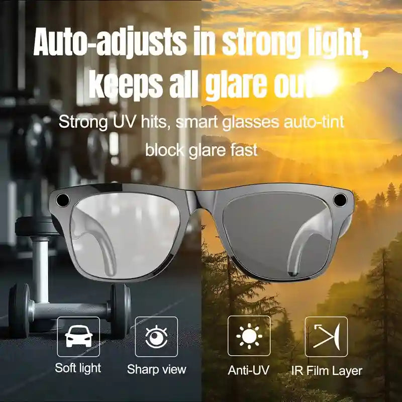 AI Smart Glasses with Spatial Audio and Integrated HD Camera Tidesmit