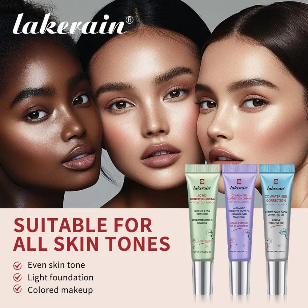 Tidesmit CC cream full coverage foundation for redness in 3 shades with waterproof long lasting liquid formula