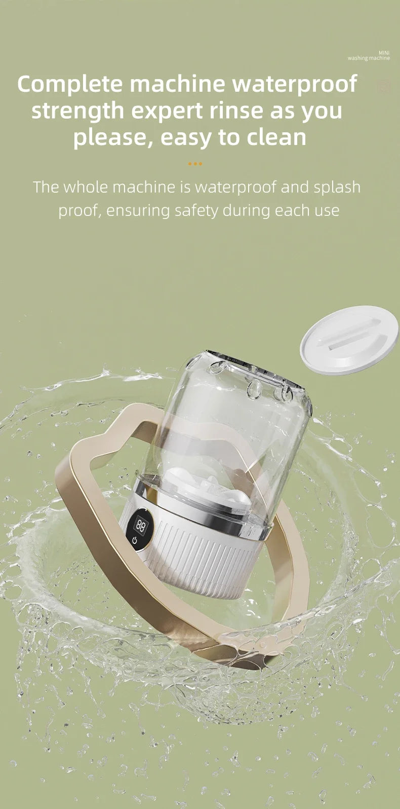 Tidesmit mini electric washing cup for underwear socks and pet clothes showing internal cleaning mechanism detail