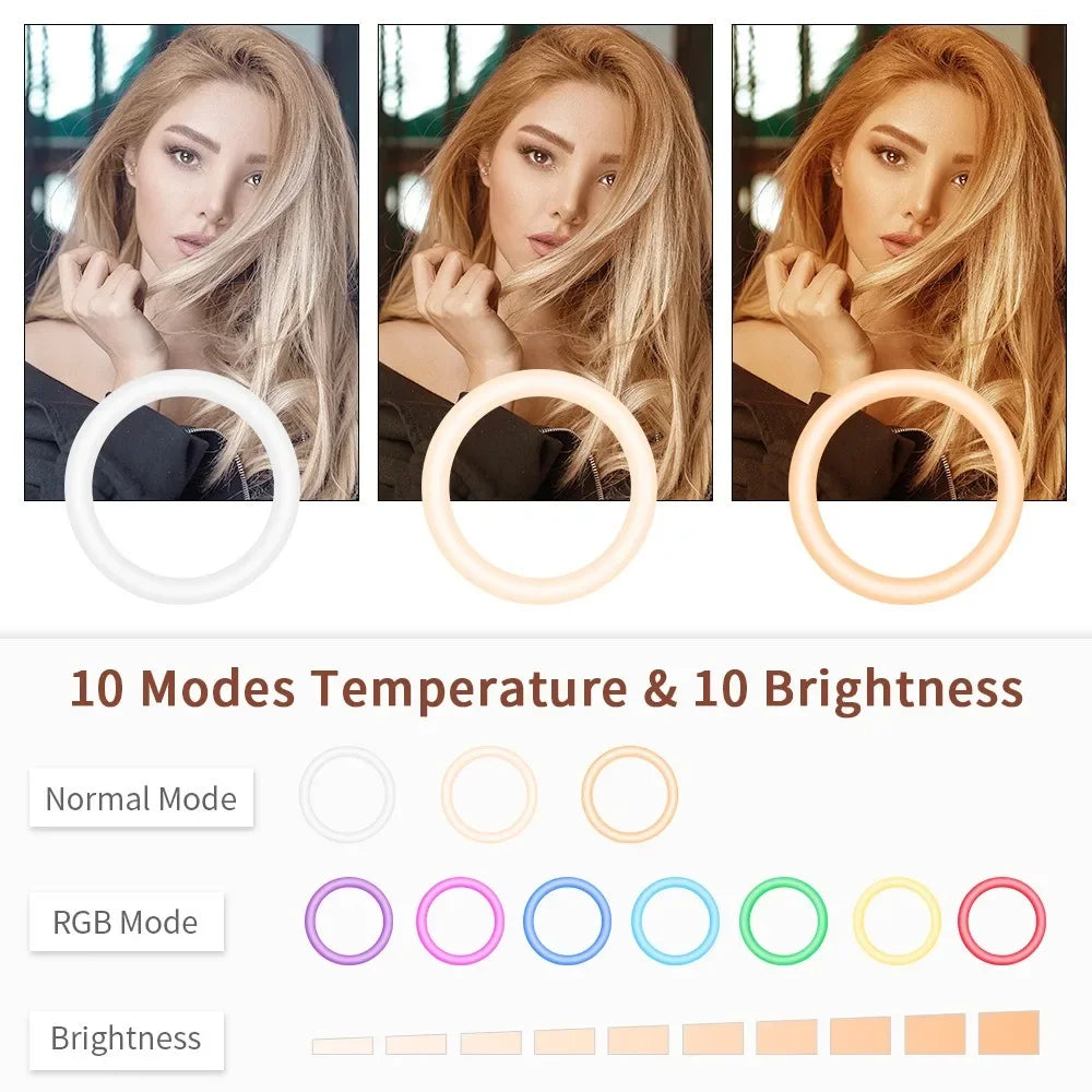 RGB Ring Light with Tripod Stand & Remote for Pro Content Creation Tidesmit
