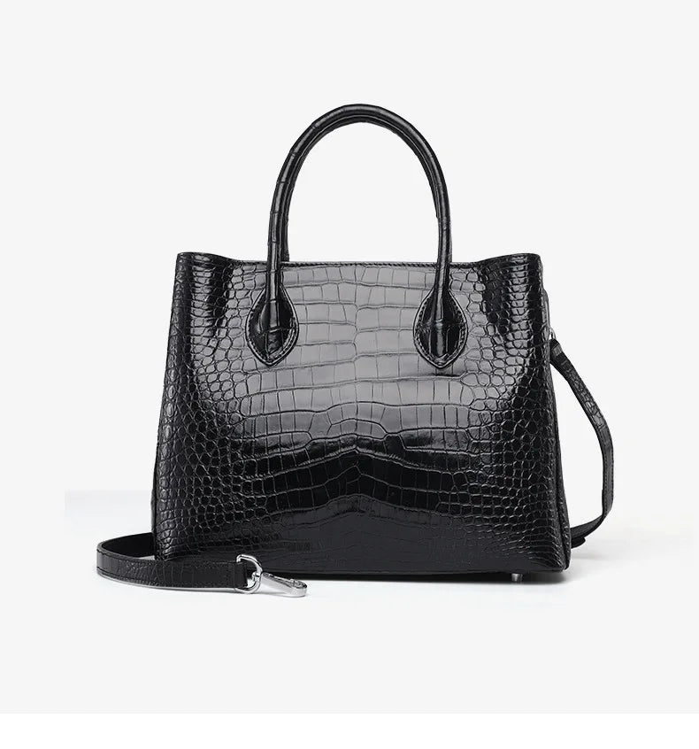 2023 New Designer Crocodile Leather Women Handbag Business Genuine Leather Lady Bag  Large Capacity Shoulder Crossbody Bag 40