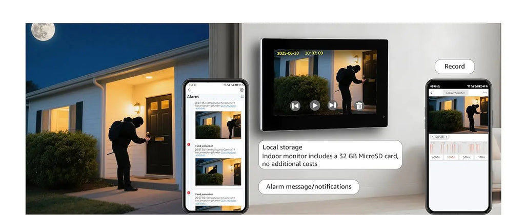 7 Inch Tuya Smart Wifi Video Entry Phone Intercom System 1080P 2 Wire Home Video Doorphone Doorbell RFID Card Unlock Apartment