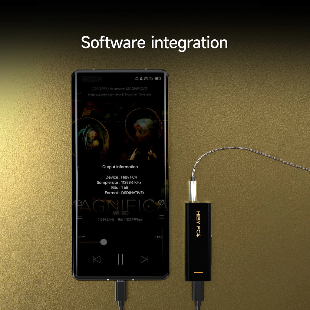 HiBy FC4 USB DAC Dongle & MQA Headphone Amplifier for High-Fidelity Audio Tidesmit