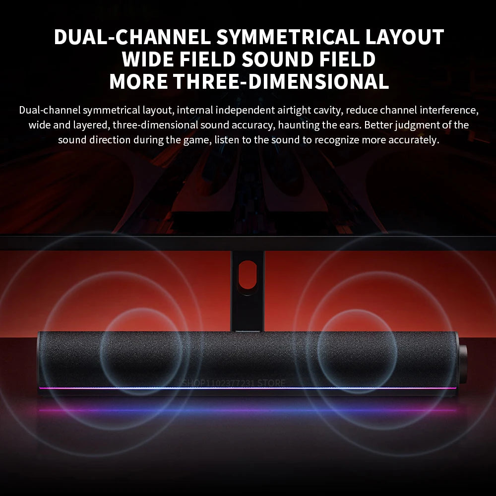Redmi Computer Speaker Four-Unit Two-Channel Stereo RGB Ambient Light Bluetooth 5.0 Built-in Microphone Knob Control CN Version