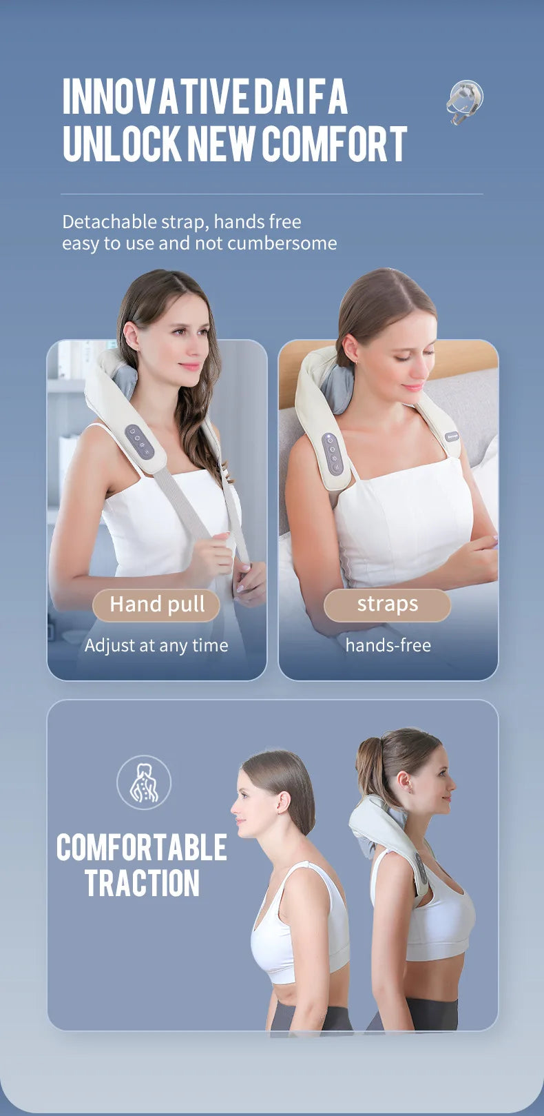 Wireless Neck and Back Massager | Deep Tissue Relaxation Therapy Relaxation Treatment Tidesmit