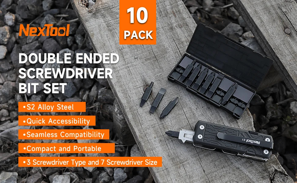 NexTool 10PCS Bit Kit Set AS2 Screwdriver Bit Set for Pocket Tools E1 Flagship Captain Hand Tools Multi-tool Outdoor Repairs