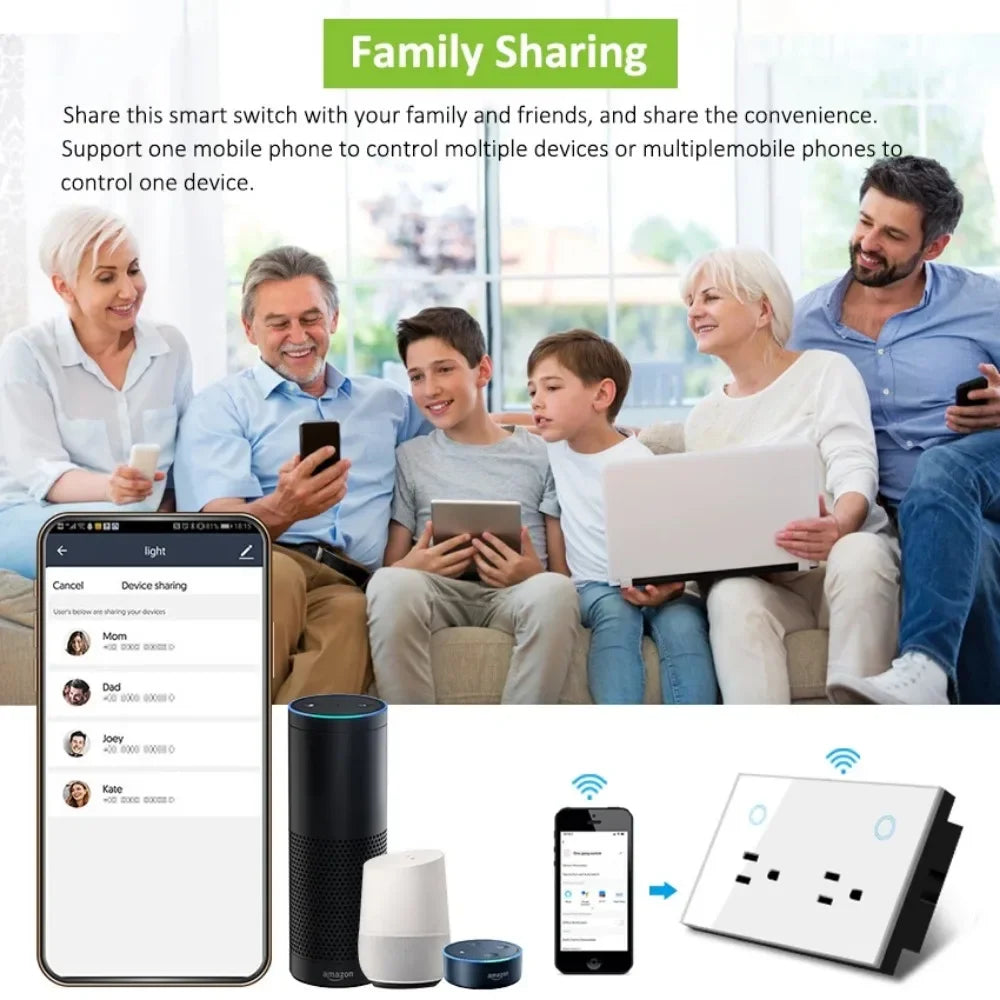 Melery Matter over WiFi Smart Light Switch Glass Touch Sensor Remote Control by Alexa GoogleApple Home Siri Homekit SmartThings