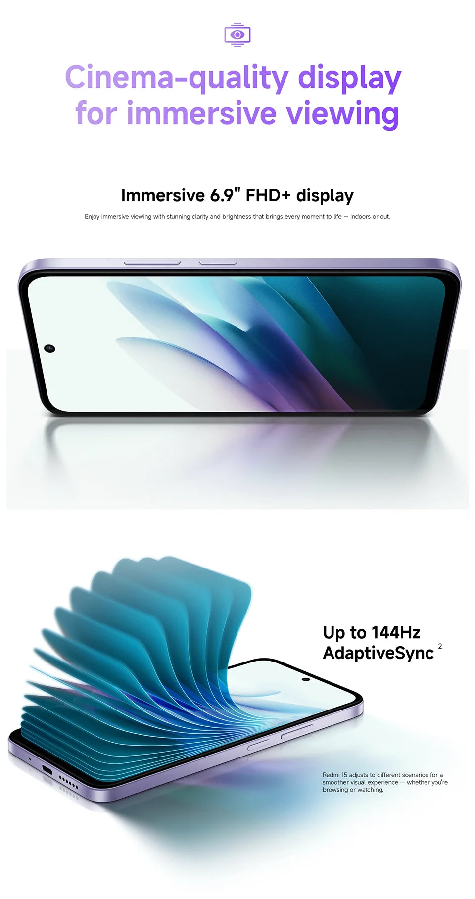Phone Xiaomi Redmi 15 Global Version Android Snapdragon 685 128GB / 256GB ROM 6.9" FHD+ DotDisplay 50MP Camera 7000mAh 33W IP64