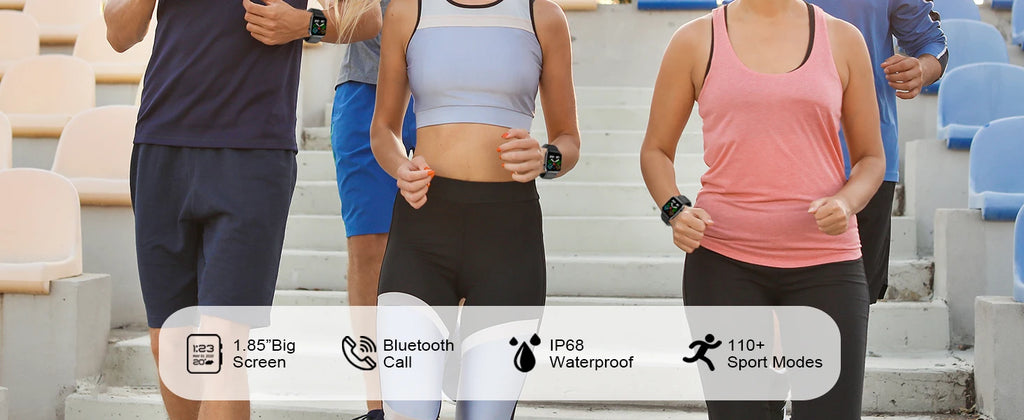 T50 1.85" Ultra Thin Smartwatch (Answer/Make Call), IP68 Waterproof Fitness Tracker, 100+Sport Modes, Heart Rate/Sleep Monito.