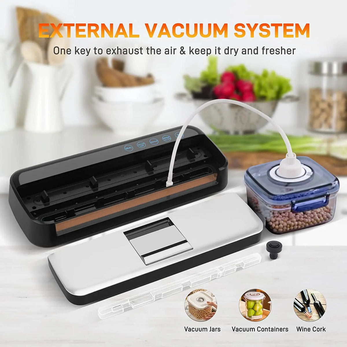 Customizable Electric Household Vacuum Sealer Machine Dry Moist Food Vacuum Sealer Plastic Material for Food Packing Storage