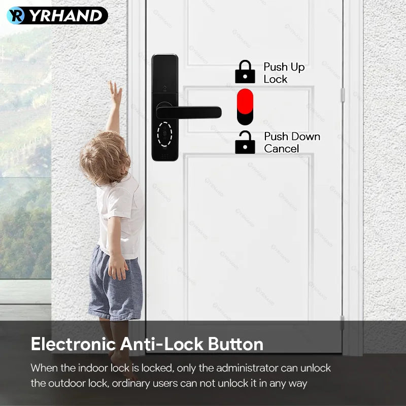Fingerprint Lock Waterproof Wifi Remote Control Bluetooth TTLock App Card Digital Code Keyless Electronic Smart Door Lock