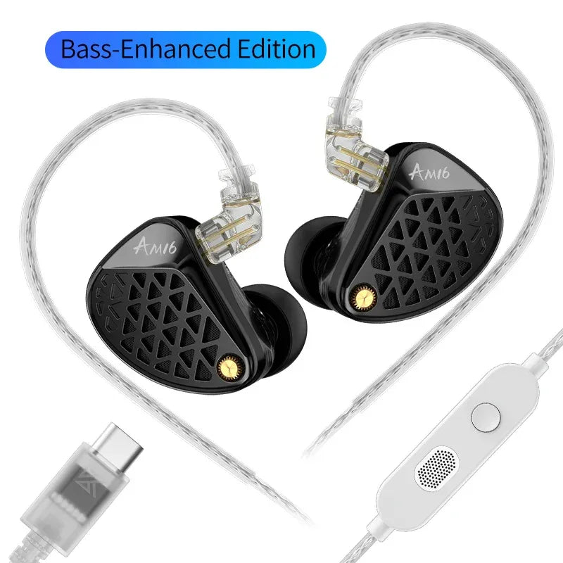 Tidesmit 16BA Driver Wired Earbuds HiFi Bass Noise Isolating AM16 Bass MIC typec Tidesmit