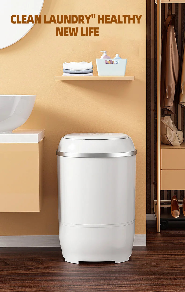 Tidesmit mini semi-automatic washing machine for baby clothes and underwear showing internal drum and control dial