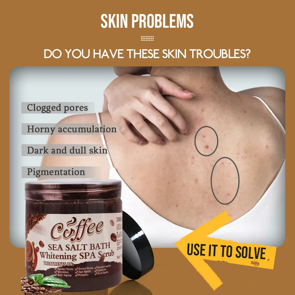 Coffee Body Scrub Exfoliating Salt Cream for Cellulite - 350g Scrubs Treatments Tidesmit
