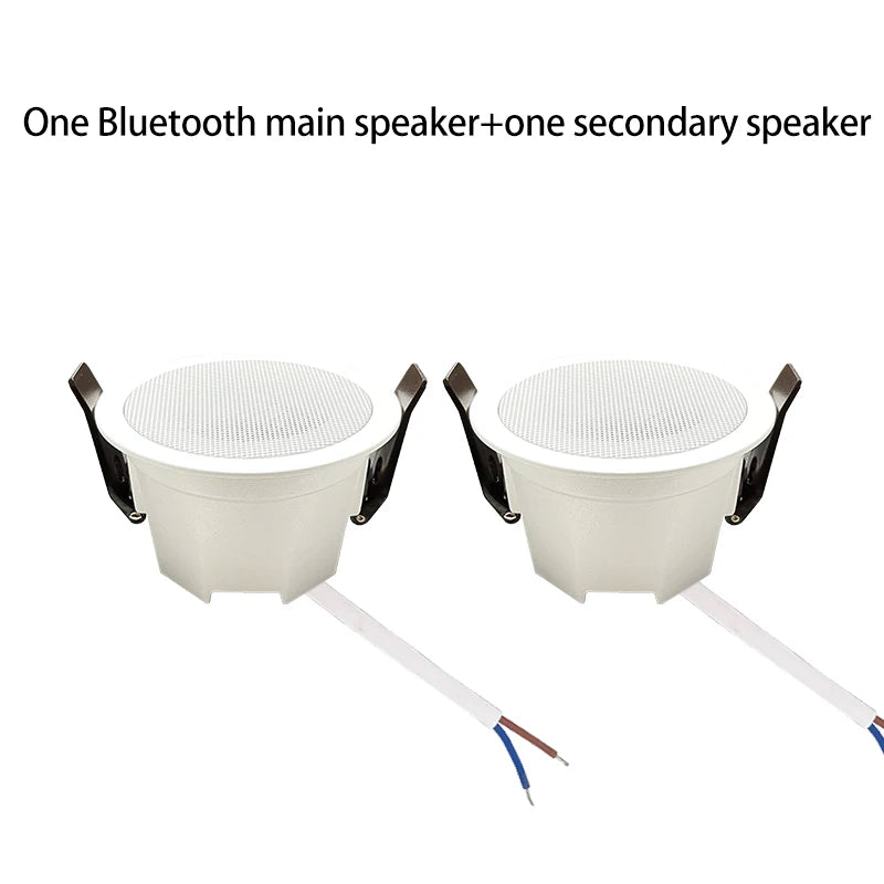2 Inch Mini Bluetooth Ceiling Speakers Home Audio Audience Stereo Sound System Indoor Music Flush Mount Speakers Kitchen Bedroom