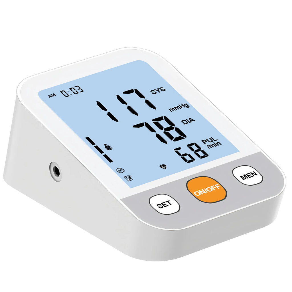 Blood Pressure Monitor Tensiometer Upper Arm Automatic Digital BP Measuring Device Pulse Heart Rate Monitor