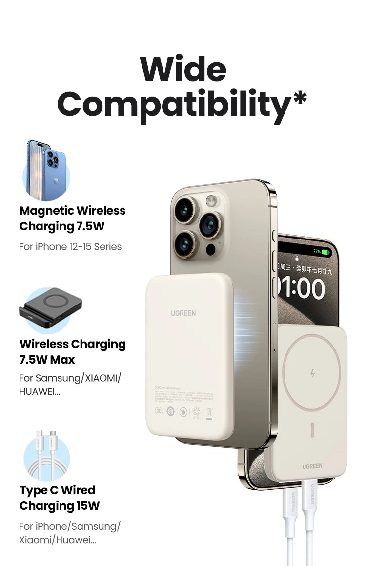Magnetic Power Bank 5000mAh/10000mAh Portable Fast Charging Battery Tidesmit