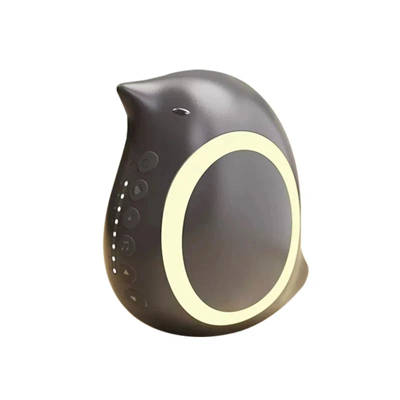 Portable baby sleep aid rocker, dark gray oval display ring and control panel
