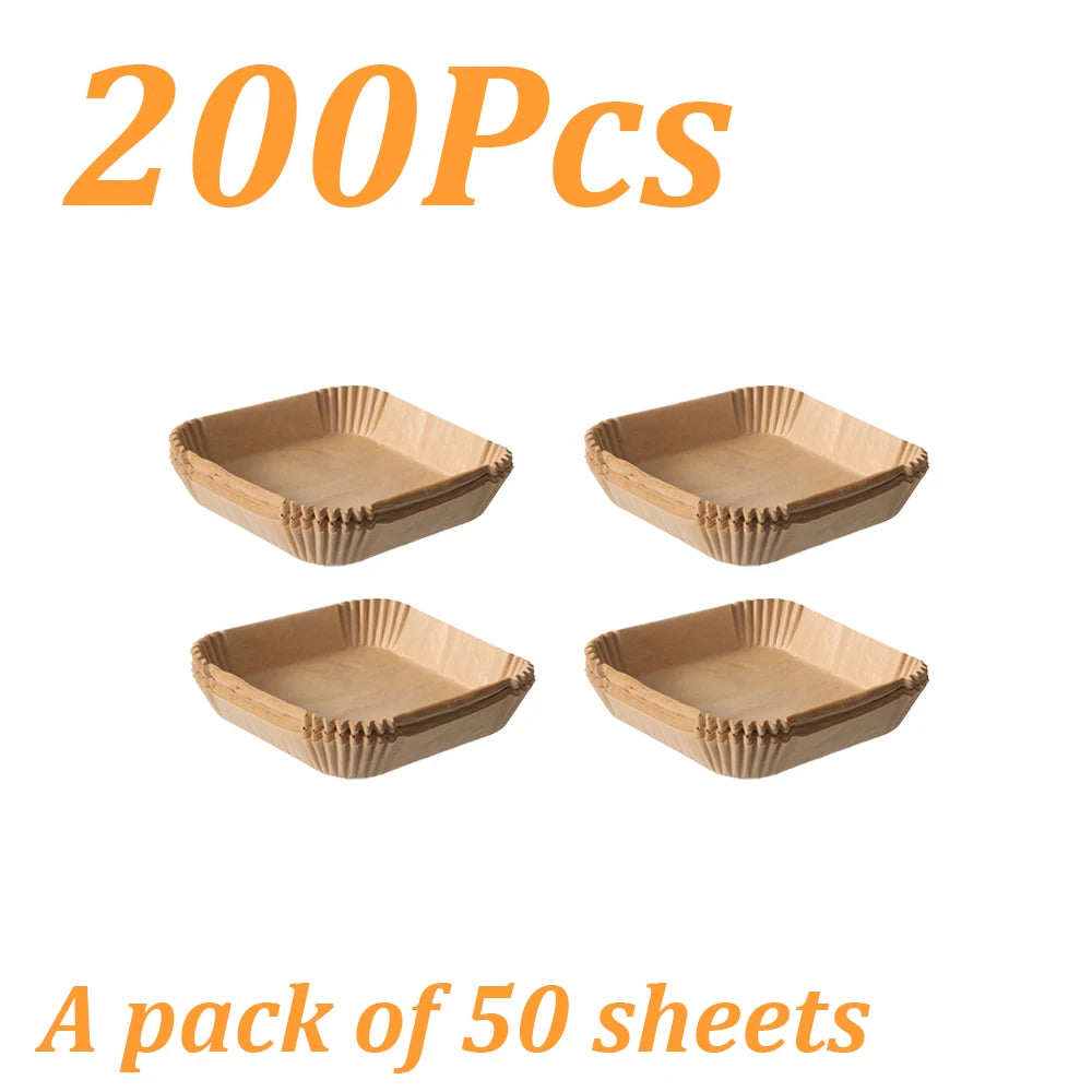 50-500Pcs Air Fryer Disposable Paper Non-Stick Square Round Non-Stick Airfryer Baking Papers Air-Fryer Paper Liners Paper